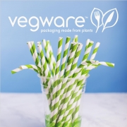 green white straws + logo